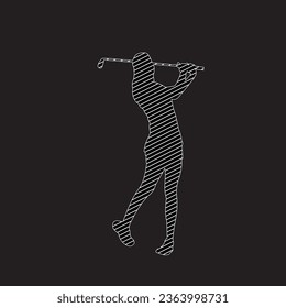 Silhouette of Golfer playing golf. Golfer silhouette Colelction
