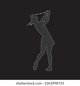 Silhouette of Golfer playing golf. Golfer silhouette Colelction