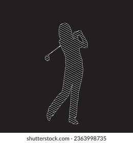 Silhouette of Golfer playing golf. Golfer silhouette Colelction