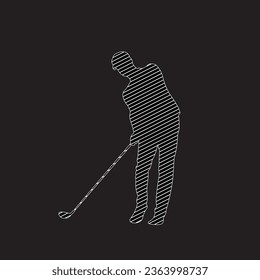 Silhouette of Golfer playing golf. Golfer silhouette Colelction