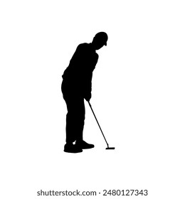 silueta de un golfista	- ILUSTRACIÓN VECTORIAL
