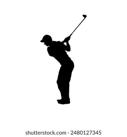 silhouette of a golfer	- vector illustration