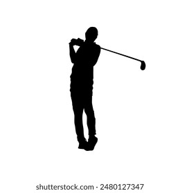 silueta de un golfista	- ILUSTRACIÓN VECTORIAL