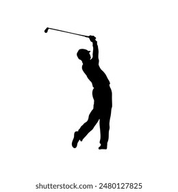 silhouette of a golfer	- vector illustration