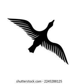 Silhouette de un ganso. Elegante logo vectorial y símbolo del noble pájaro.