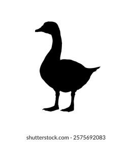 Silhouette of a goose - vector illustration