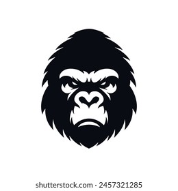 Silhouette of a Gorilla head logo icon symbol vector illustration