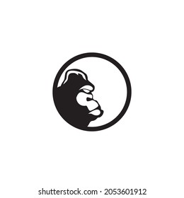 SILHOUETTE GORILLA HEAD LOGO VECTOR ICONO SÍMBOLO ILUSTRACIÓN MINIMALISTA DISEÑO MODERNO