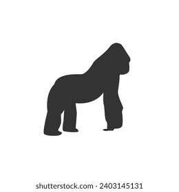 Silhouette Gorilla Logo Design, icon, Vector, illustration