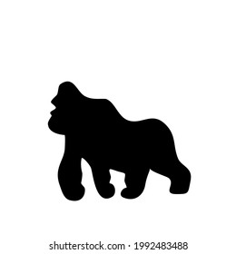Silhouette gorilla vector illustration good for collection and education