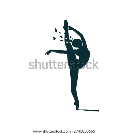 Silhouette of a graceful dancer performing a flexible dynamic backbend pose