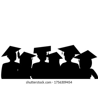 Silhouette Graduation Background Education Design Over Stock Vector ...