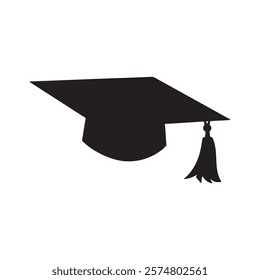 Silhouette graduation cap and diploma icon vector illustration