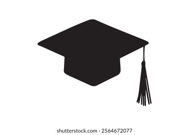 Silhouette of a Graduation Cap with Tassel.