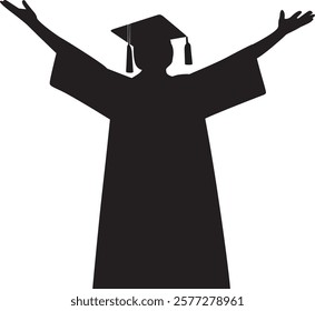 silhouette of graduation person in cap