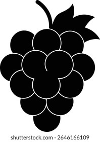 Silhueta de um cacho de uva Uma ilustração vetor simples e elegante	