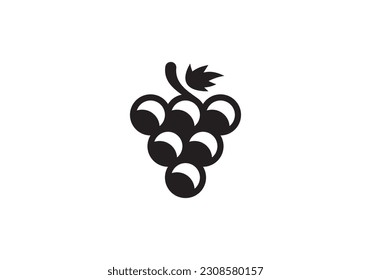 silhouette grape for hotel restaurant bar logo design