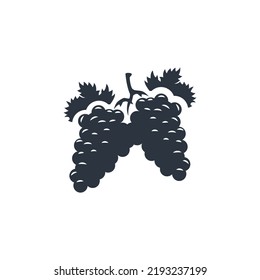 Silhouette grape icon. Vector illustration. wine icon