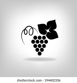 silhouette of grapes. Vector illustration. Logo design for the company.