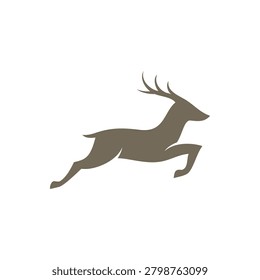 Silhouette Graphic Design Featuring A Graceful Leaping Deer In Motion For Branding