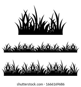 Silhouette grass Clump of grass vector design 