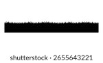 silhouette grass endless shape illustration, field seamless border,  grass landscape footer for decoration graphic vector
