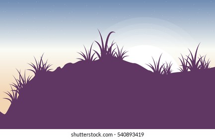 Silhouette of grass landscape backgrounds