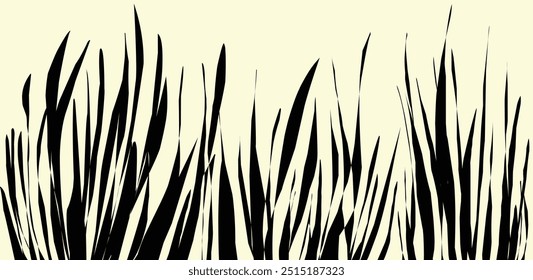 Silhouette grass pattern line background