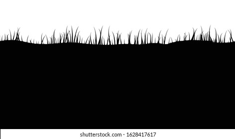 Silhouette of grass, seamless pattern. Vector illustration.