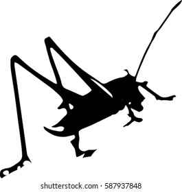 the silhouette of grasshopper for logos, brand marks or something else