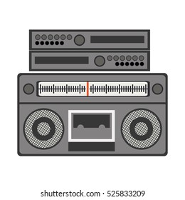 silhouette gray scale with stero sound amplifier