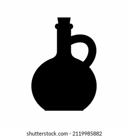 Silhouette of a Greek olive oil jug on a white background. Vector illustration