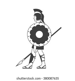 silhouette of a Greek warrior