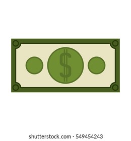 silhouette green bill with symbol dollar