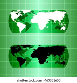 Silhouette green globe map material design, Elements of this image furnished by NASA