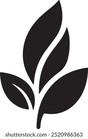 Silhueta de um logotipo de folha verde