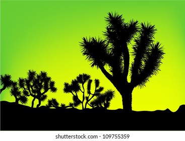 silhouette green tree