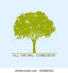 Silhouette of green tree. Vector EPS10 