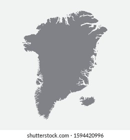 Silhouette of Greendland and Iceland Map Vector