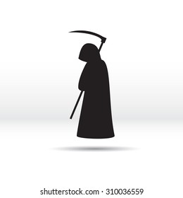 Silhouette of the grim Reaper. Vector illustration.