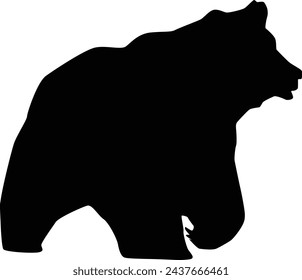 Silhouette of a grizzly bear illustration in vector