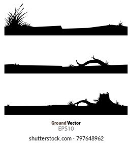 Silhouette Ground Isolated Vector