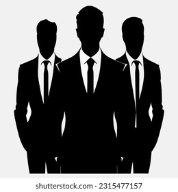 Silhouette of a group of business people. Vector illustration.