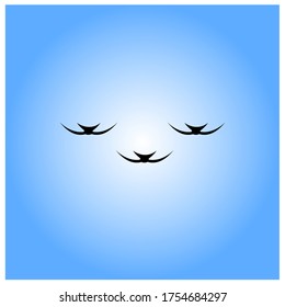 silhouette of a group flying birds vector