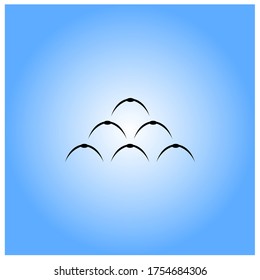 silhouette of a group flying birds vector