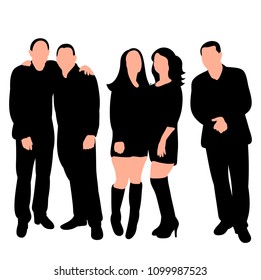 silhouette of group of friends