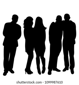 silhouette of group of friends