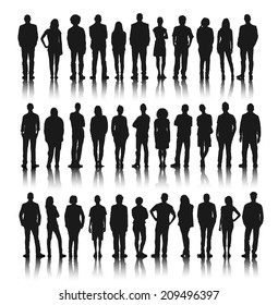 Silhouette Group of People Standing