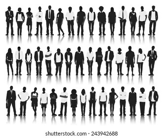 Silhouette Group of People Standing