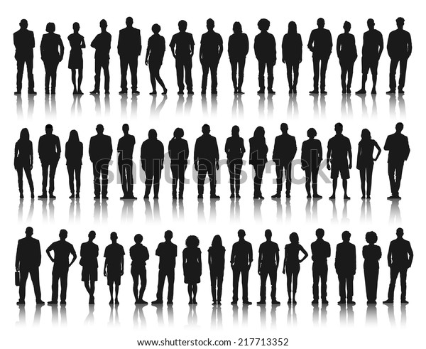 立っている人のシルエットグループ のベクター画像素材 ロイヤリティフリー